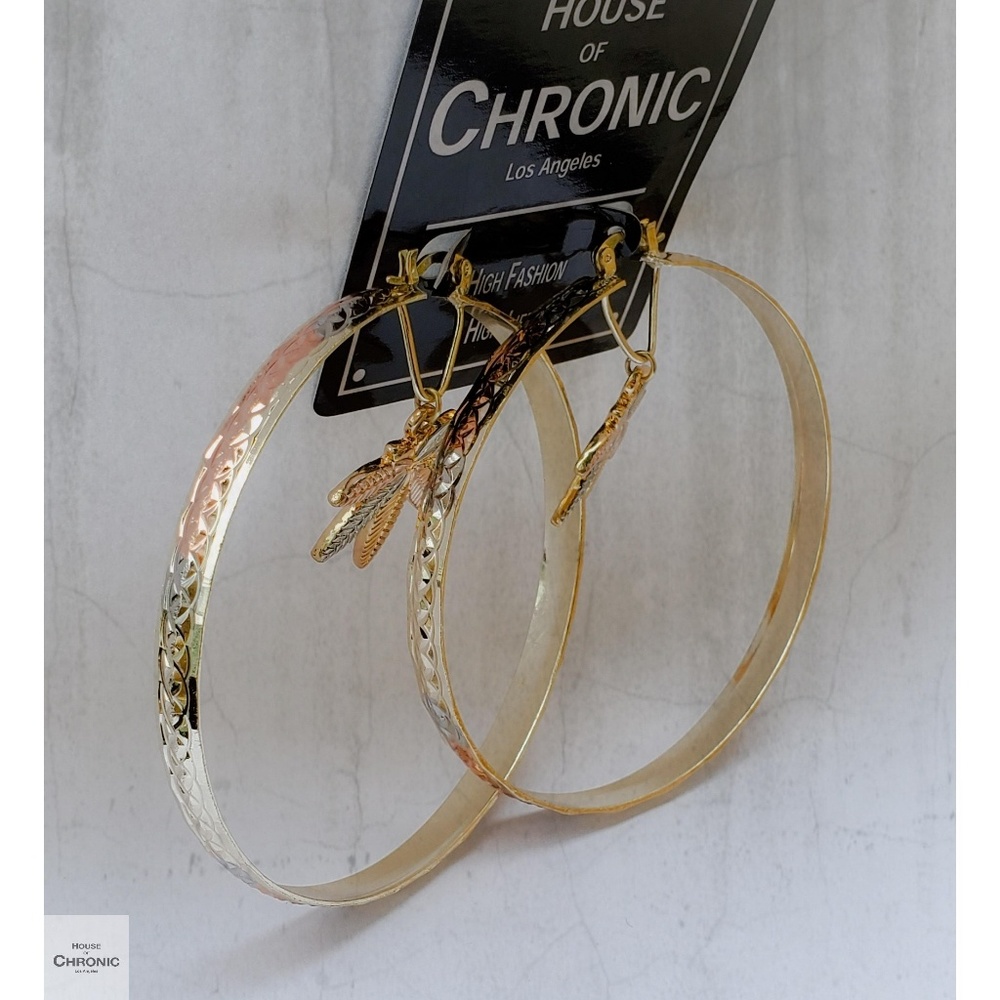 "Dank A** Diva" Cannabis Weed Leaf Hoop Earrings